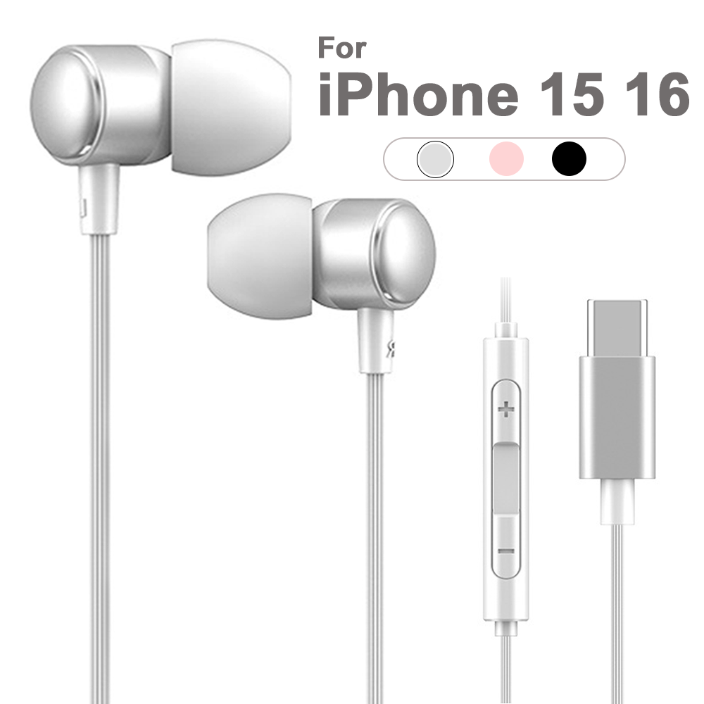 Wired Earphone Mic - Для iPhone 15 16 Pro Max