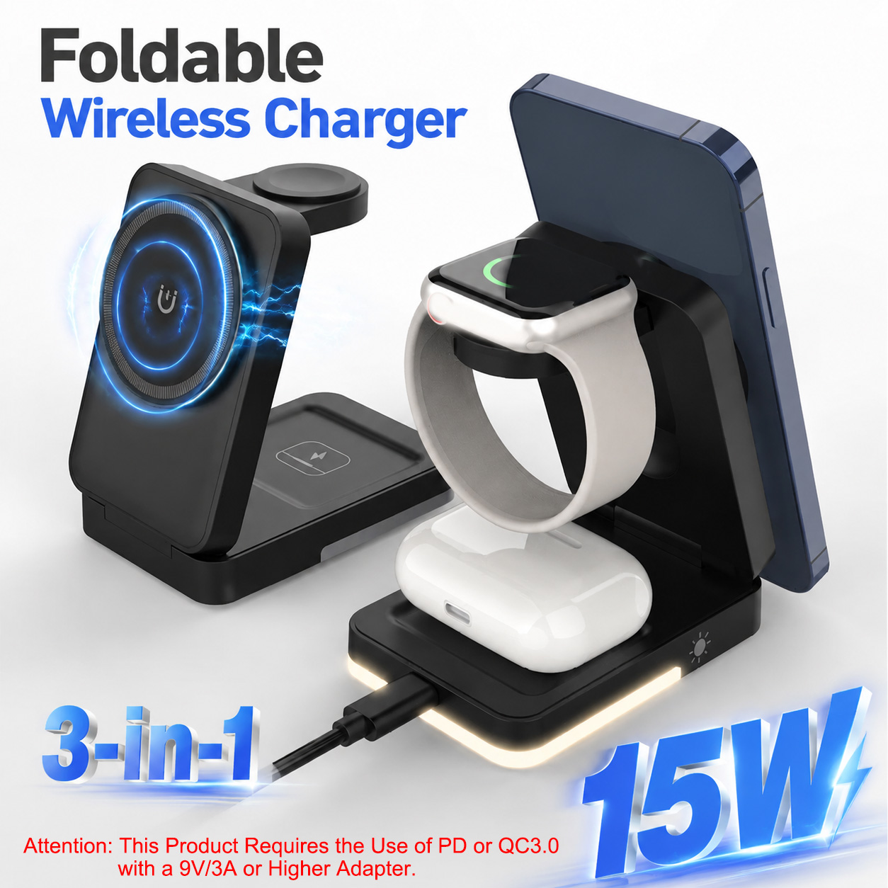 3-в-1 складное беспроводное за – обзор и цена Usb C Earphone